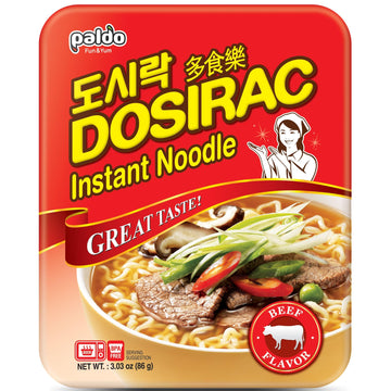 Paldo dosirac instant noodle soup (beef flavor) - 3.04oz (3.04 Ounce (Pack of 6), Beef)