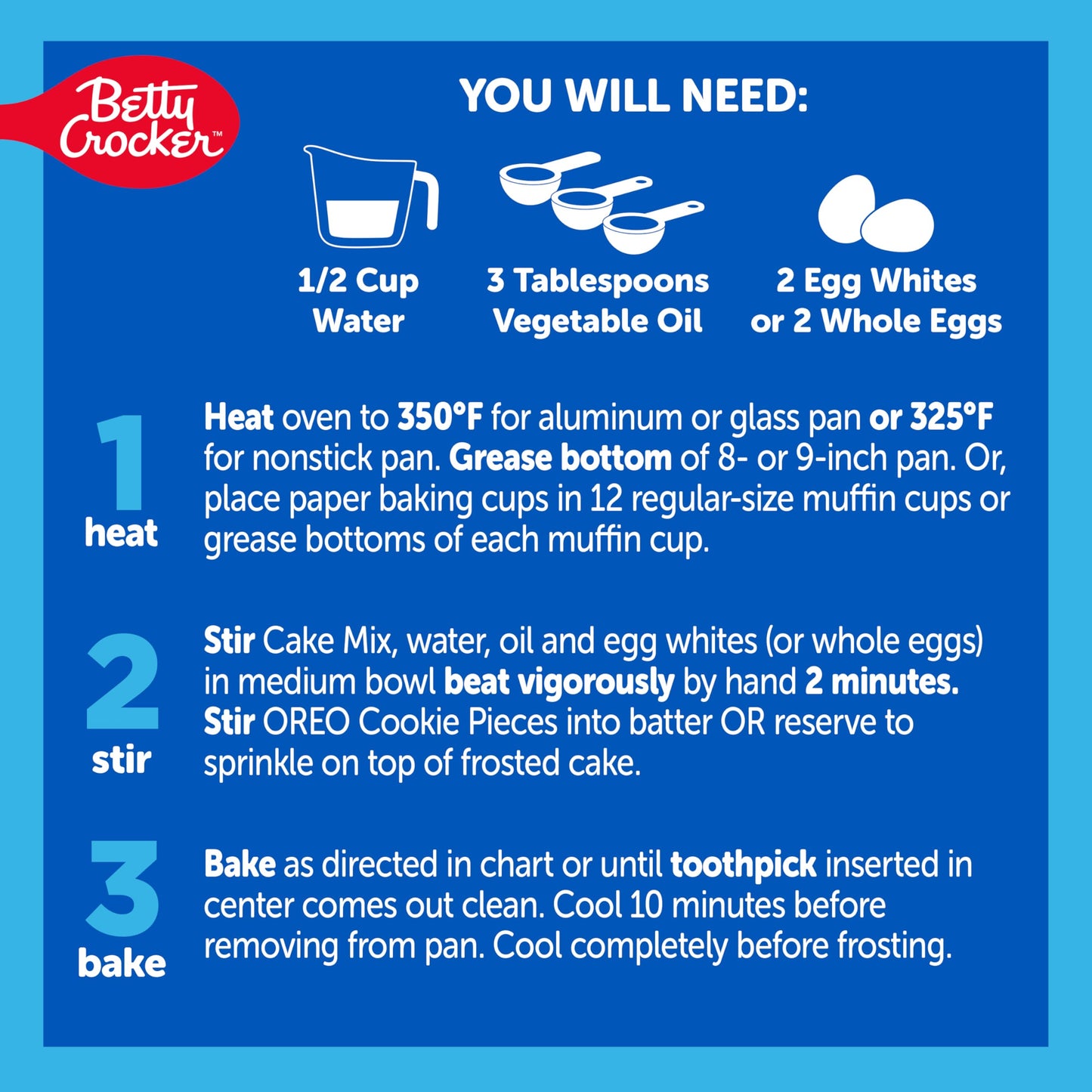 Betty Crocker OREO White Cake Mix, White Cake Baking Mix With OREO Cookie Pieces, 9.3 oz