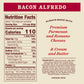 Raos Homemade Bacon Alfredo Sauce  15 oz  Pasta Sauce  enhanced Quality Blend of Parmesan & Romano Cheese  Rich and Creamy  Smoky Bacon
