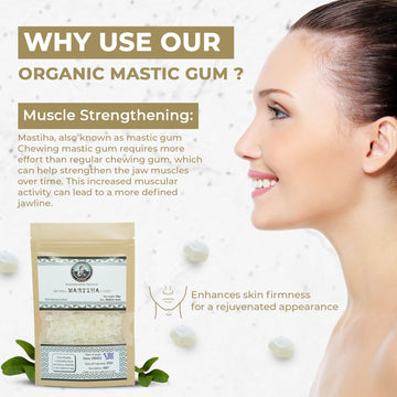 Mastiha Chios 50g - Organic Mastic Gum, 100% Natural, Gluten-Free, Vegan, Pure Mastic from Greek Farmers, White