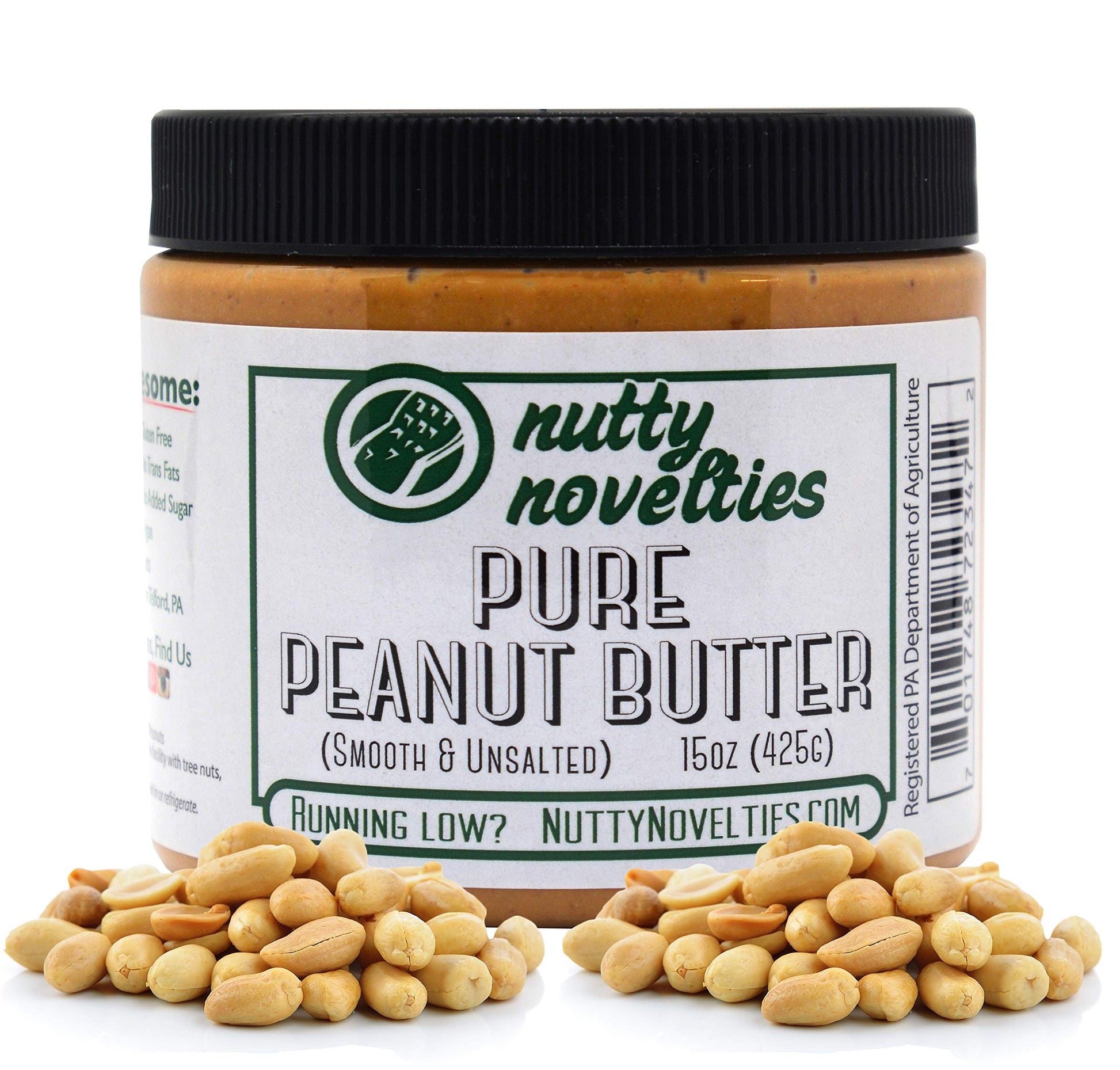 Nutty Novelties Peanut Butter - High Protein, Low Sugar, All-Natural - 15 Ounce