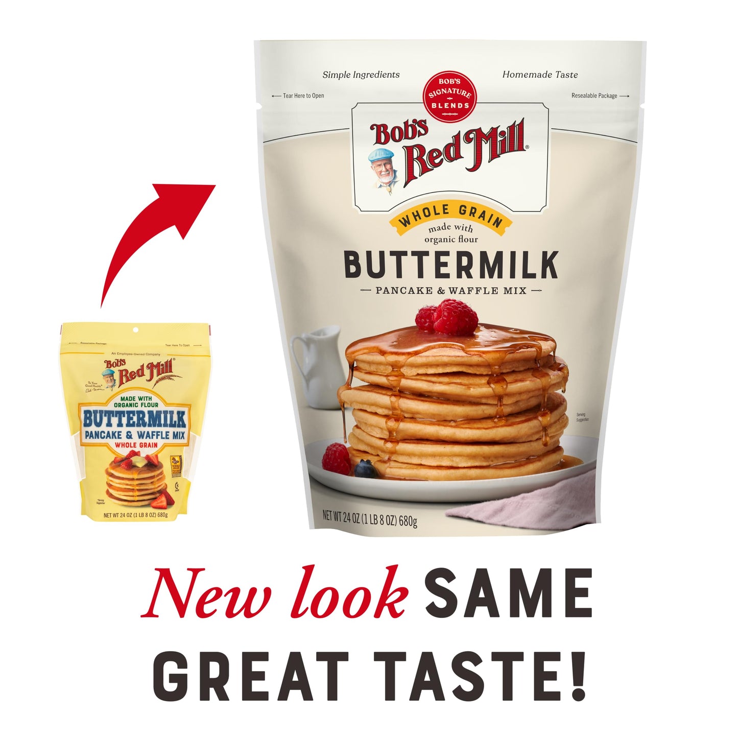 Bobs Red Mill Organic Buttermilk Pancake & Waffle Mix, 24 oz (Pack of 1) - Organic, Kosher, Packaging May Vary