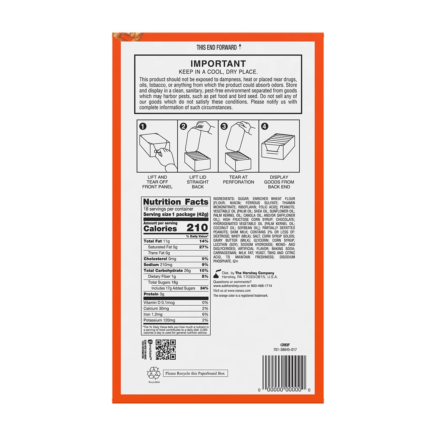 Reese'S Take 5 Pretzel, Peanut And Chocolate Candy Bars, 1.5 Oz (18 Count)