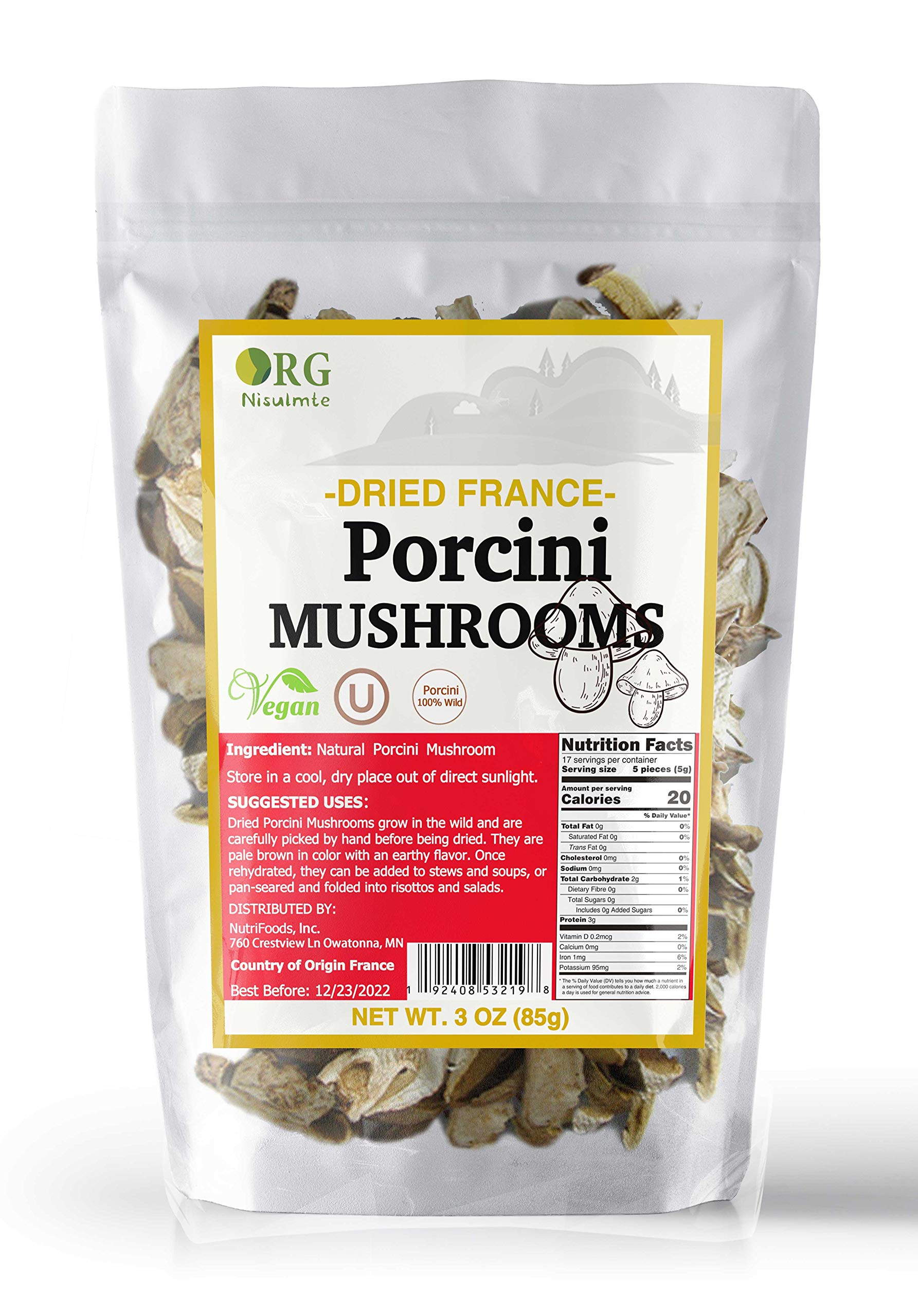 Orgnisulmte Dried Porcini Mushrooms New Season French Wild Porcini Mushroom enhanced Vacuum Pack 3Oz(85g)