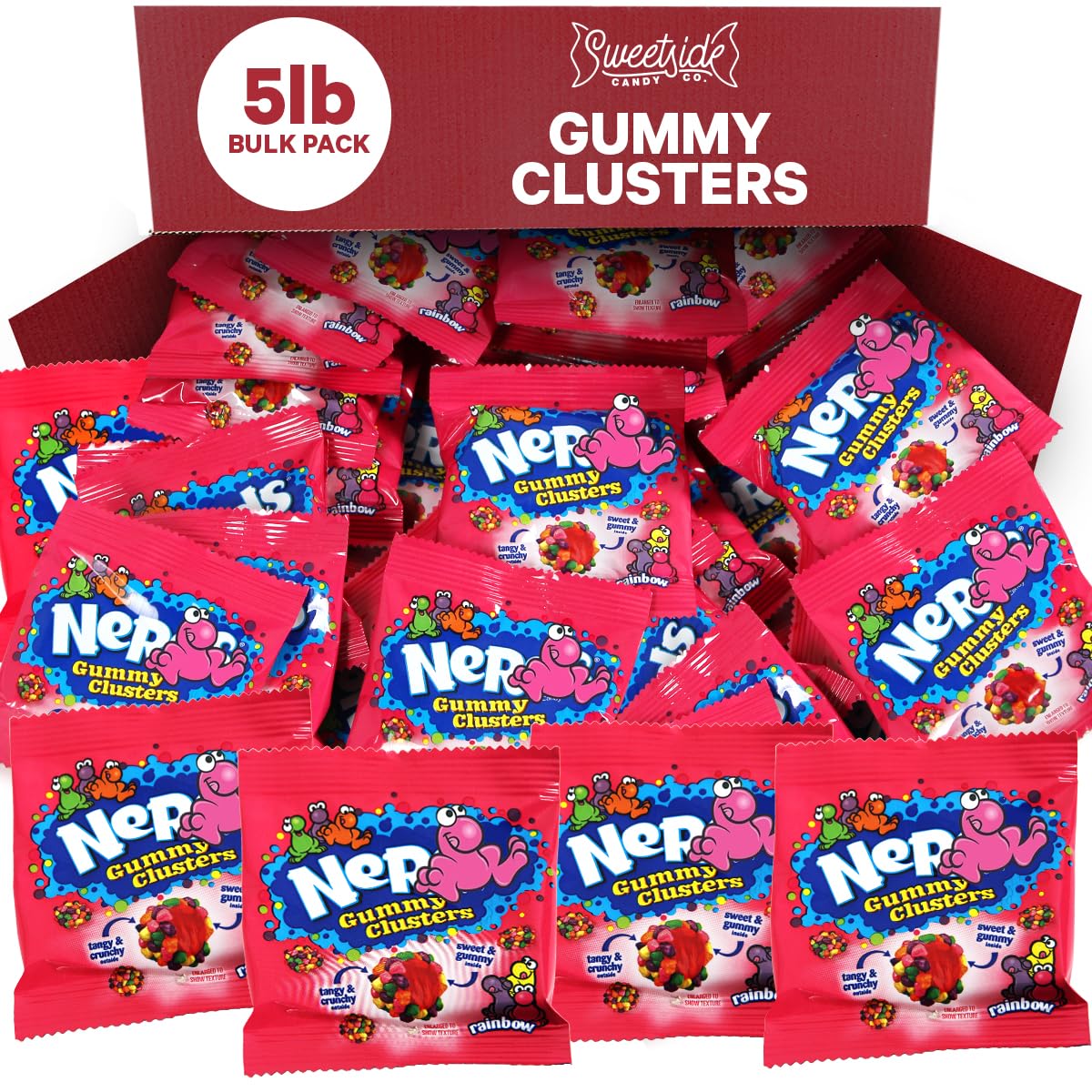 Gummy Cluster, 5Lb Gummy Clusters Bulk, Clusters Bulk Candy Individually Wrapped, Perfect For Gummy Candy Lovers, Satisfy Your Sweet Cravings With This Delightful Candy.