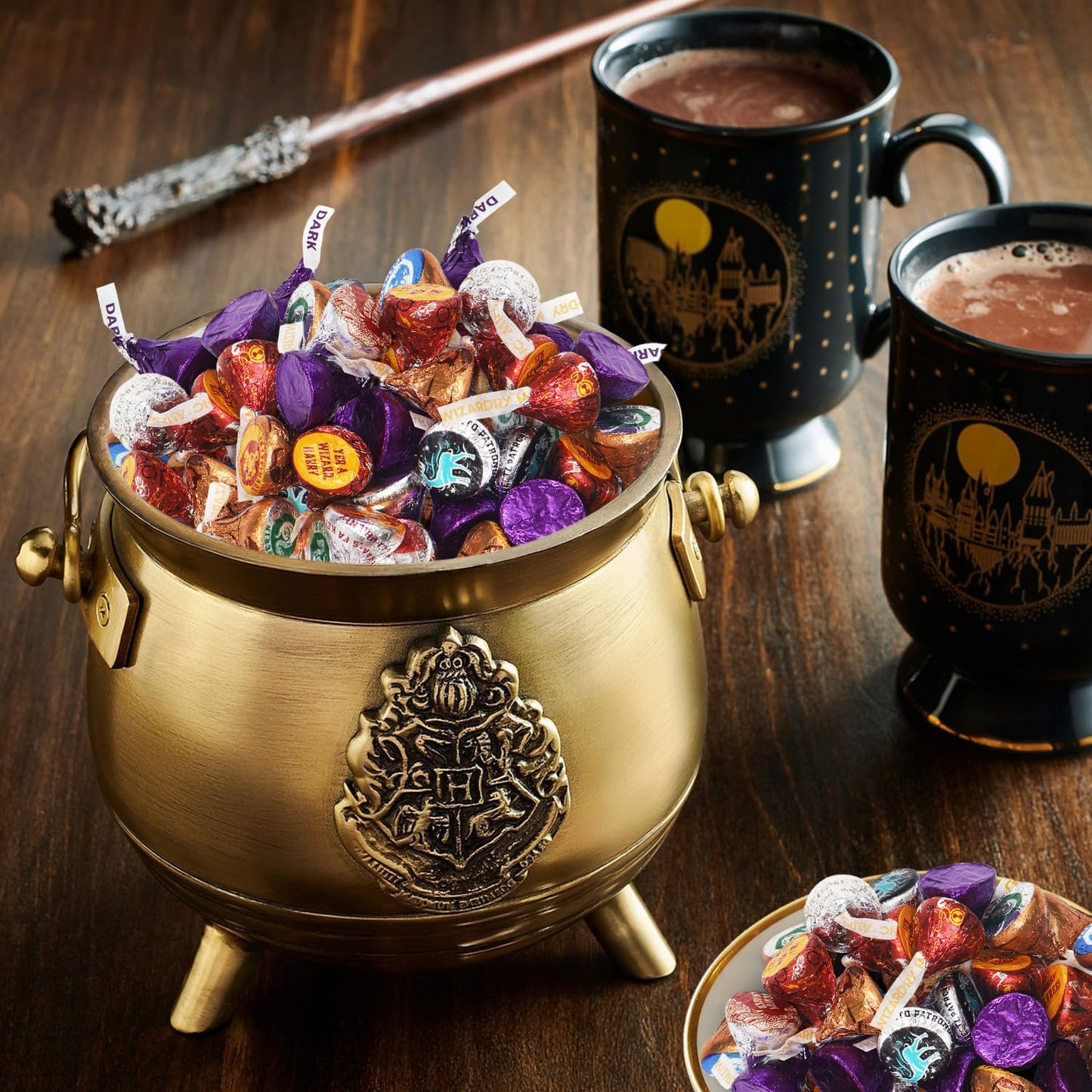 Christmas Magical Chocolate Kisses 2 lb - Individually Wrapped Wizard Theme Foil Milk & Special Dark Chocolate Candies for Trick-or-Treat  Candy Cauldrons  Parties & Candy Bowls
