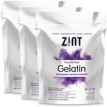 Zint Beef Gelatin Powder, Unflavored, Keto-Certified, Paleo-Friendly, 16 oz (Pack of 3)