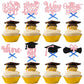 Gyufise 32Pcs Graduation Cupcake Toppers 2025 Glitter Class of 2025 Cupcake Toppers Supplies Congrats Grad Cap Diploma 2025 Cupc