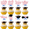 Gyufise 32Pcs Graduation Cupcake Toppers 2025 Glitter Class of 2025 Cupcake Toppers Supplies Congrats Grad Cap Diploma 2025 Cupc