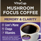 Vitacup Mushroom Coffee Pods - Boost Focus & Immunity With Lions Mane, Chaga, Vitamins, For Memory & Clarity, Recyclable K-Cup P
