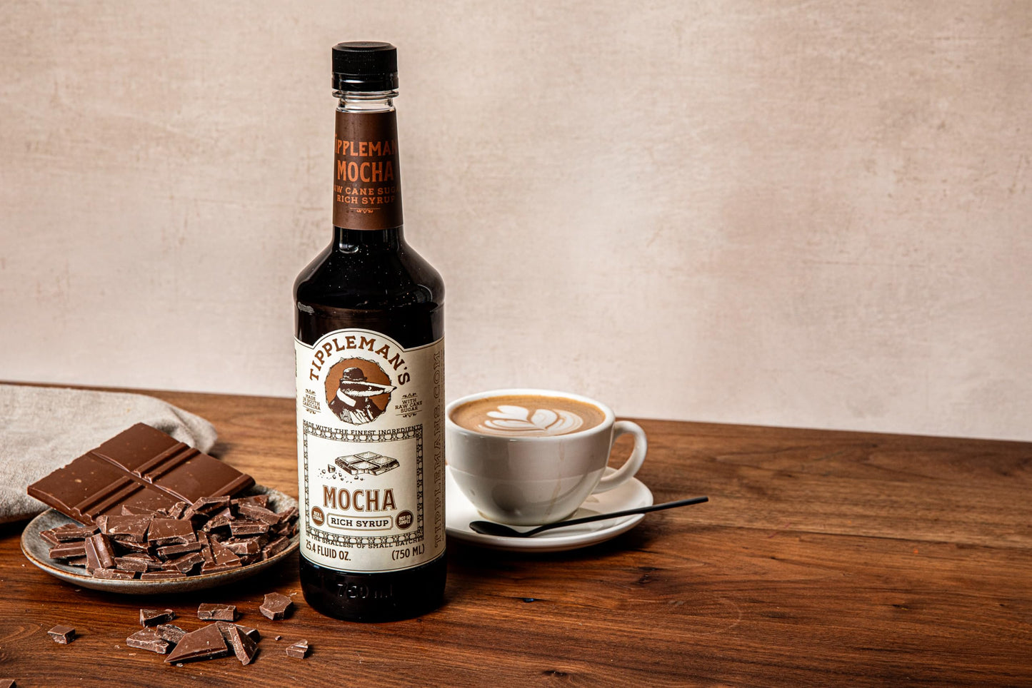 Tipplemans Mocha Coffee Syrup - Rich Flavor For Hot Or Iced Drinks, Latte, Tea, Espresso, Cappuccino, Cocktails, & Baking - 25.4 Fl Oz