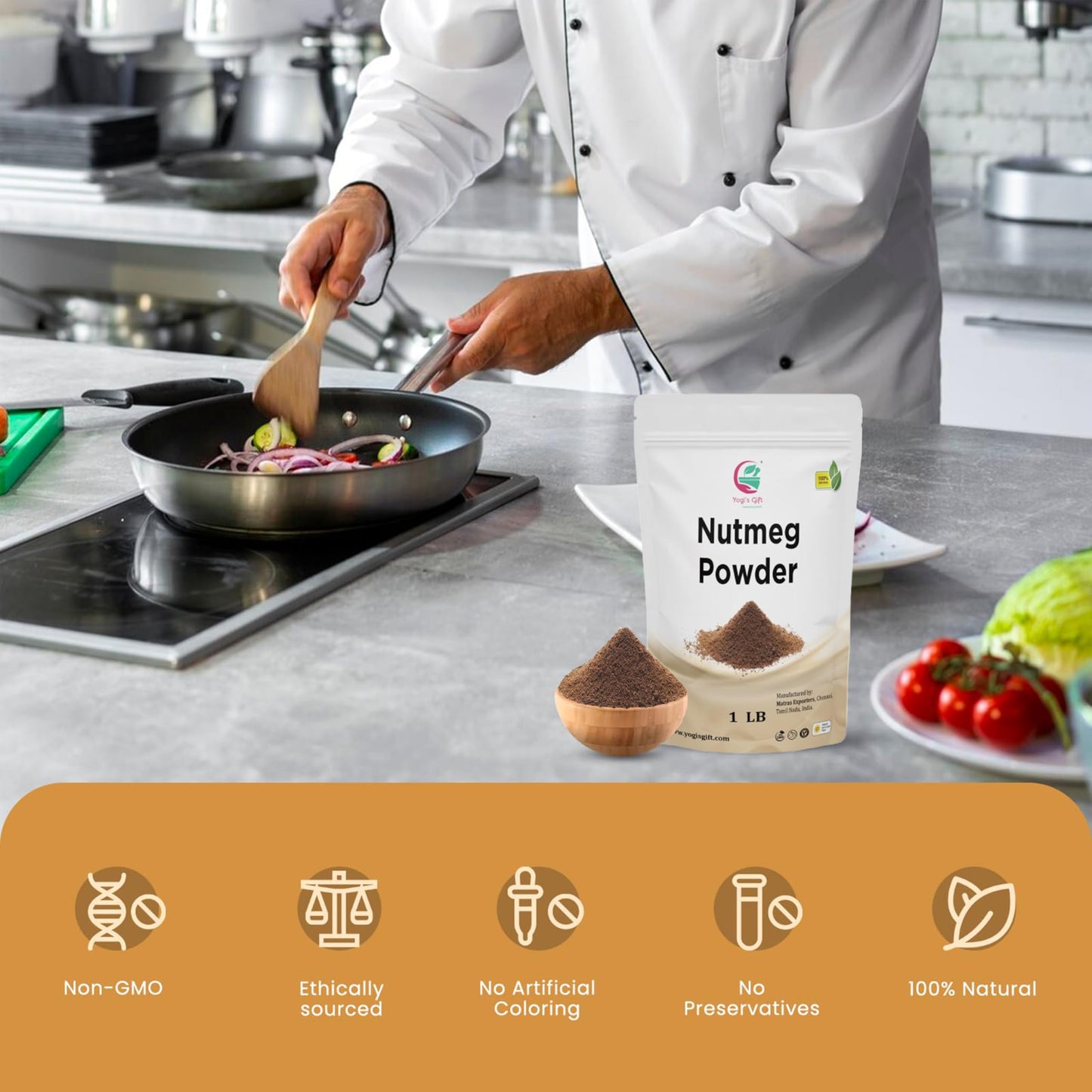 YOGI’S GIFT Ground Nutmeg Spice | Fresh Aroma & Flavor | 1 LB | Non-GMO