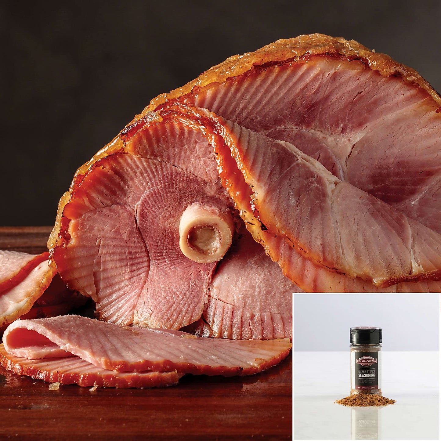 Omaha Steaks Spiral Sliced Ham with Seasoning – Flavorful, Juicy Ham, Perfect for Holidays and Gatherings, 3.5 lbs