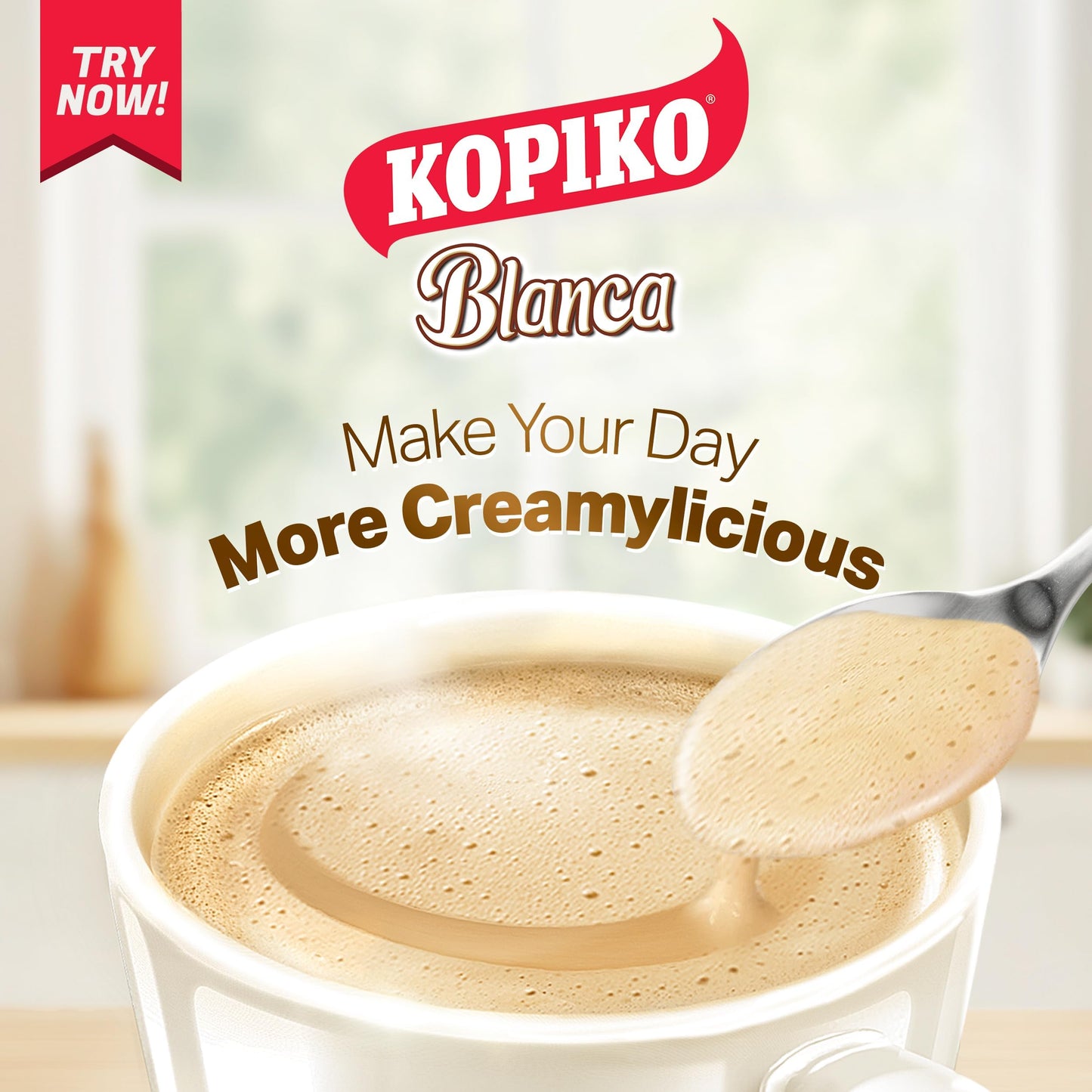 Kopiko Blanca Instant Coffee Mix – Creamy Volcanic Coffee – 1.06 Oz (Pack of 10) – White