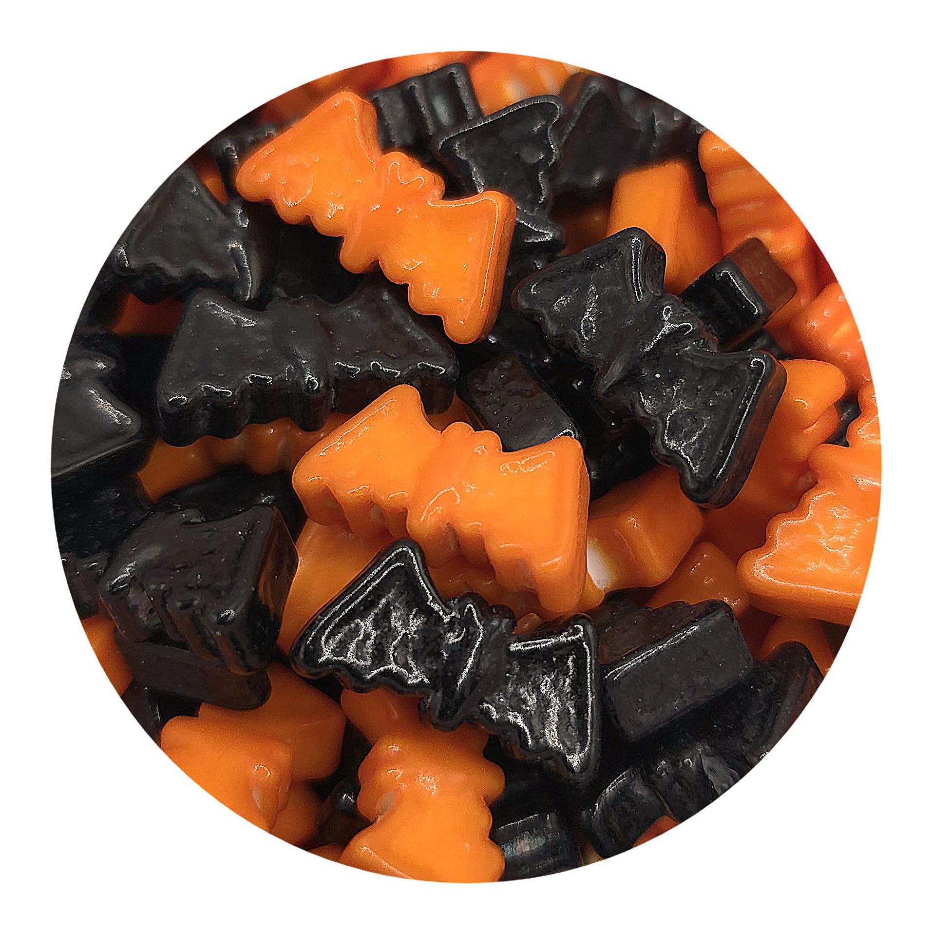Ncs Orange And Black Bats Edible Candy Toppers, 8 Ounces - Great For Cupcakes, Cookies, Cakes, Cake Pops, And Party Tables