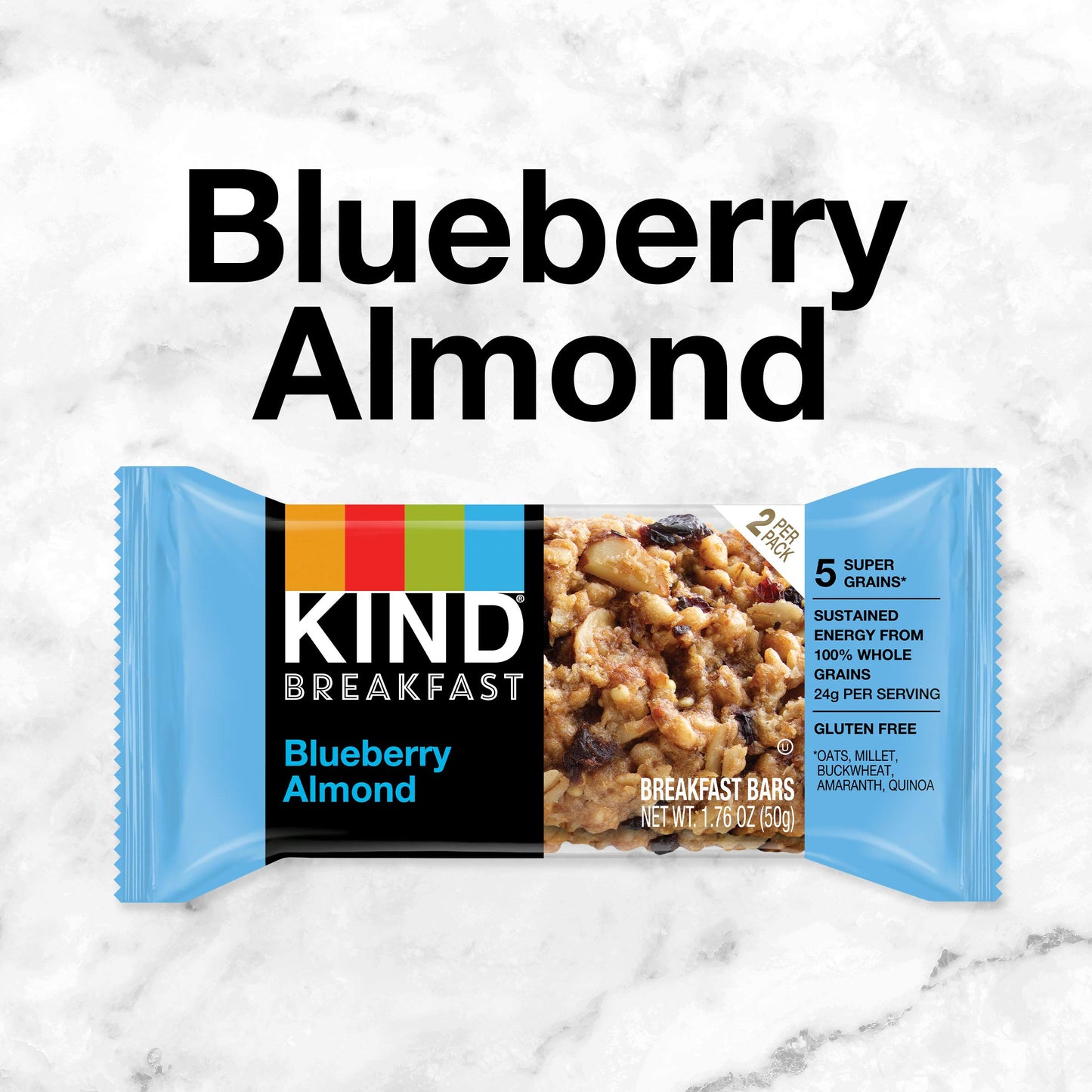 Kind Breakfast Bars, Blueberry Almond, Healthy Snacks, Gluten Free, 32 Count