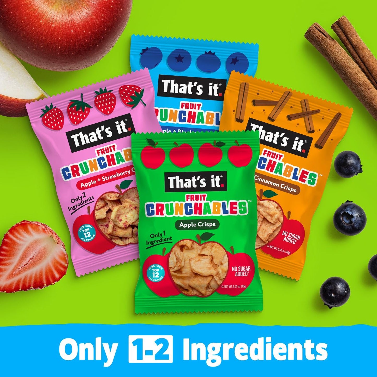 That'S It. Fruit Crunchables Variety Pack, Fruit Snacks For Kids, 100% Fruit Crisps, Plant-Based, Non-Gmo, Gluten-Free, No Sugar