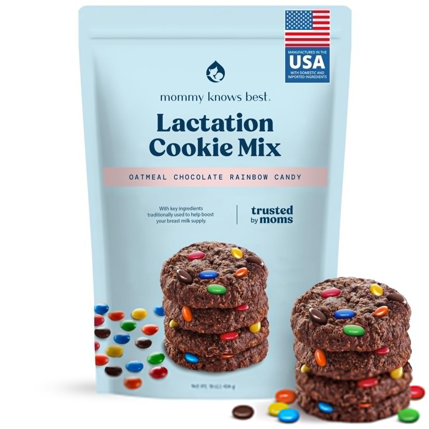 Lactation Cookies Mix - Oatmeal Breastfeeding Cookie Dietary Support Support For Breast Milk Supply Increase (Rainbow Candy) 16Oz