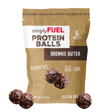 Simplyfuel Whole Food Protein Balls With Probiotics - Brownie Batter Protein Snacks - 8G Protein Snack - Gluten Free Energy Ball