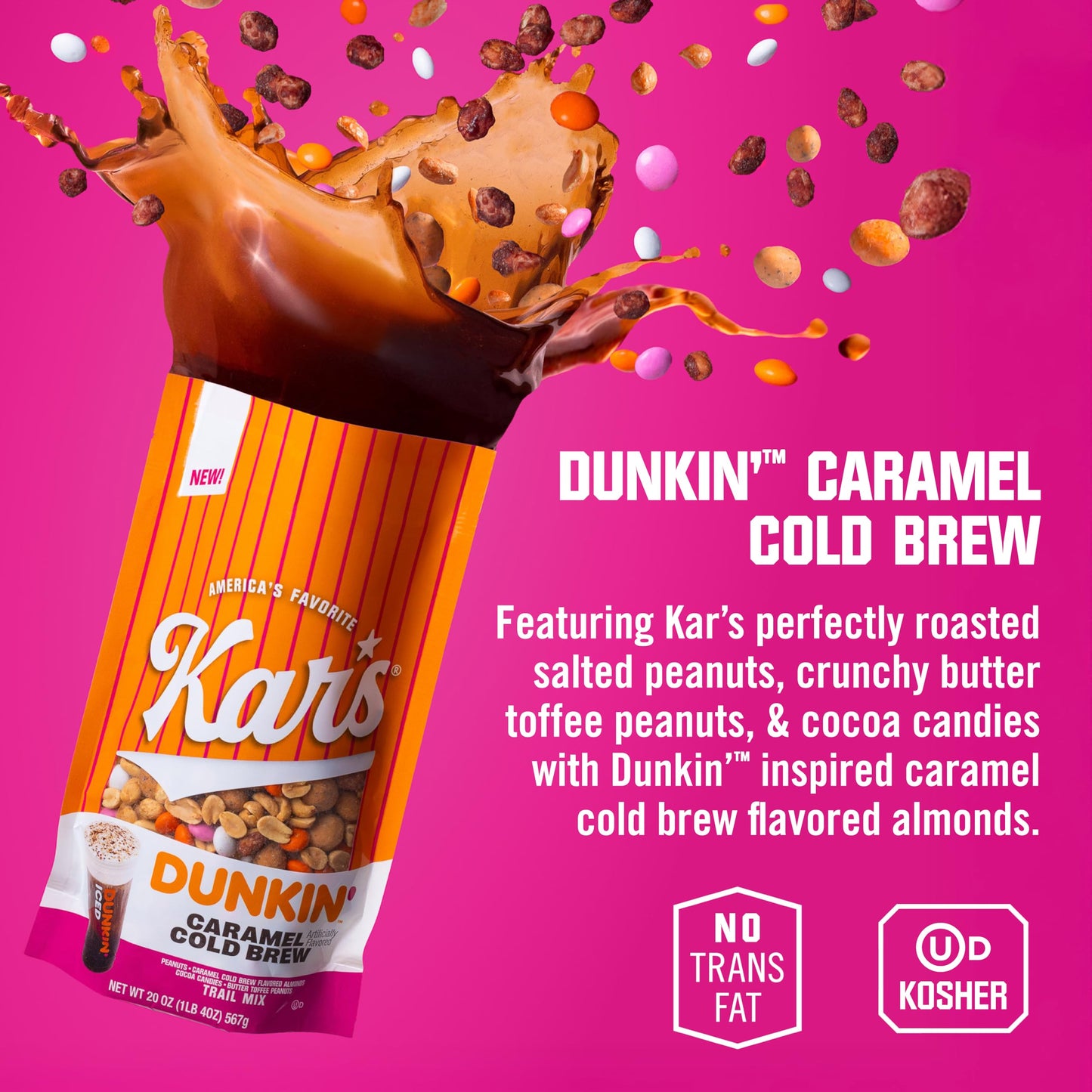 Kars Nuts DUNKIN Caramel Cold Brew - 5oz Bag (Pack of 12)