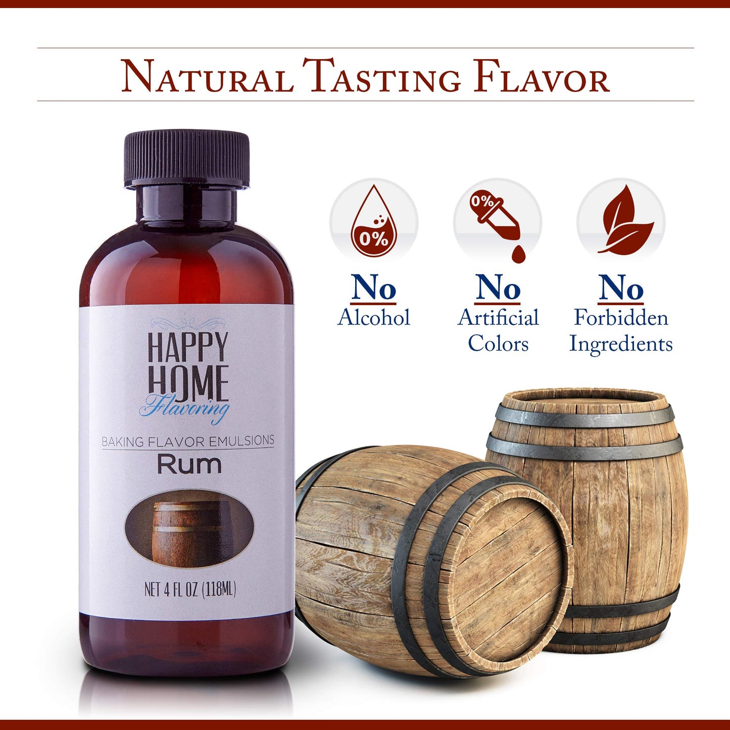 Happy Home Flavoring compatible with spirit-inspired flavor Baking Flavor Emulsion, Certified Kosher, 4 oz.