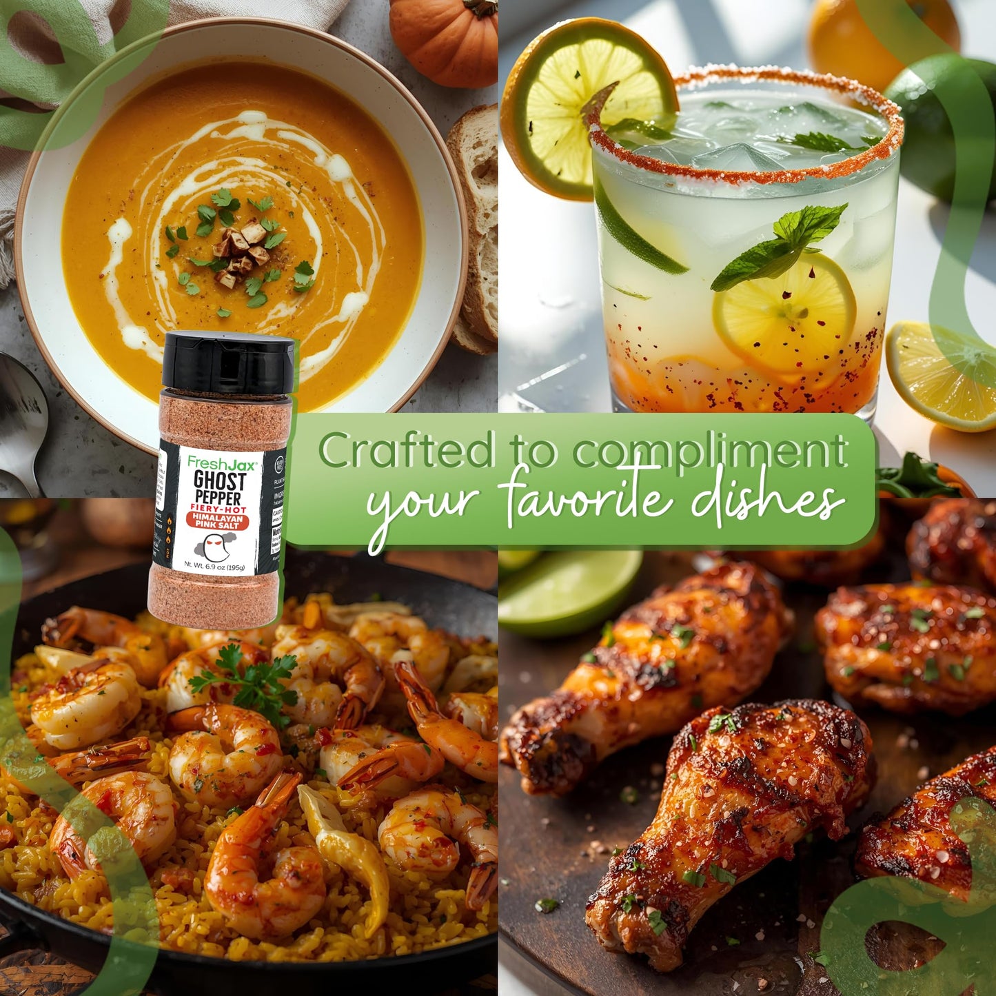 FreshJax Ghost Pepper Fiery Hot Sea Salt, 10.80 Ounce, Pack of 1