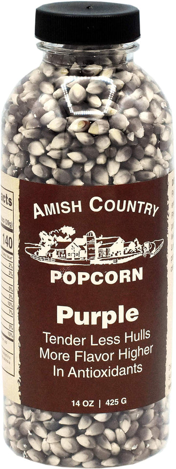 Amish Country Popcorn | 14 Oz Bottle | Purple Popcorn Kernels | Old Fashioned, Non-Gmo And Gluten Free (14 Oz Bottle)