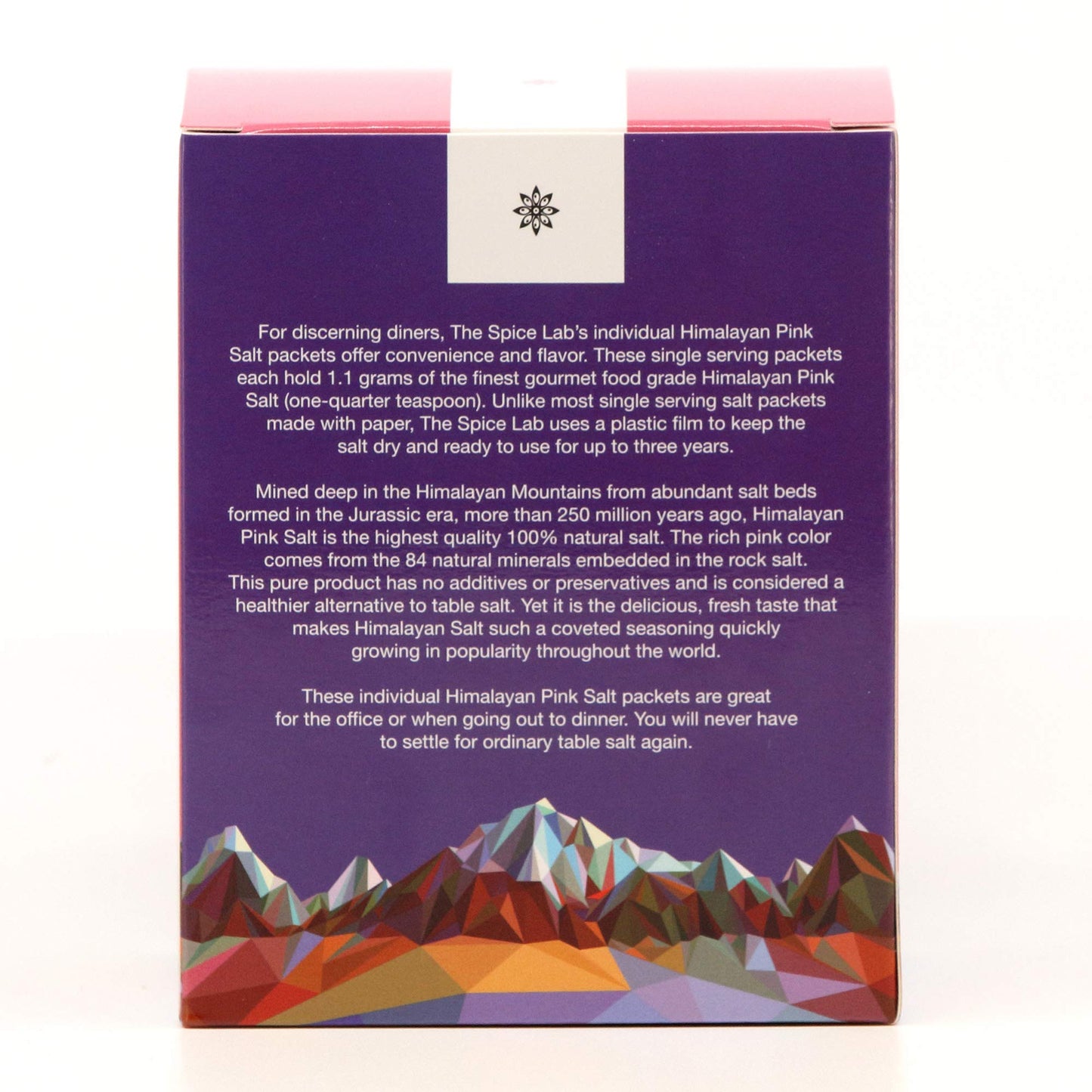 The Spice Lab Himalayan Pink Salt Packets - Gourmet Pure Crystal - 50 Pack - 0.03 Ounce Each - Kosher & Natural Certified - Pink