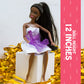 Drunk Doll Cake Toppers - Funny Bachelorette Party Decoration Kit - 8 Piece Set - African American