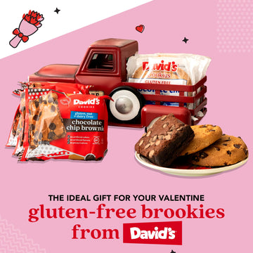 Davids Cookies Gluten Free Assorted Cookies And Brownies Bucket Sampler - Comes In A Love-Themed Decorated Bucket 1.3Lbs - Fresh