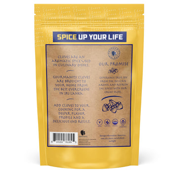 Gourmanity Select Organic Whole Cloves, Hand Picked in Sri Lanka for a Distinct Ceylon Aroma and Taste, Non GMO, Non Irradiated,