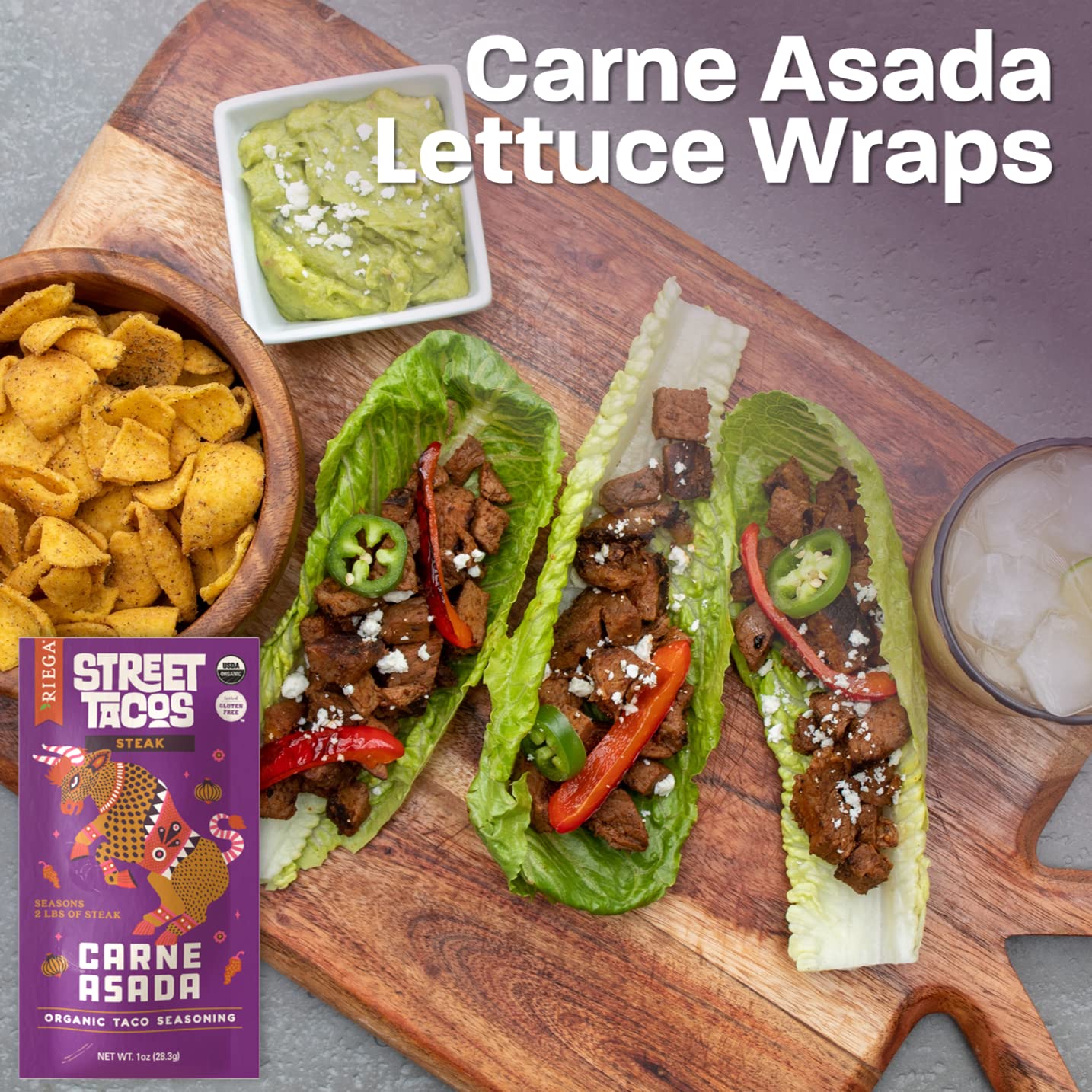Riega Organic Carne Asada Street Taco Seasoning, Mix Makes The Perfect Carne Asada Marinade To Spice Up Taco Tuesday 1 Ounce (Pa