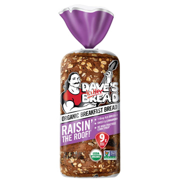 Daves Killer Bread Raisin the Roof!, Cinnamon Raisin Organic Breakfast Bread, 18 oz Loaf