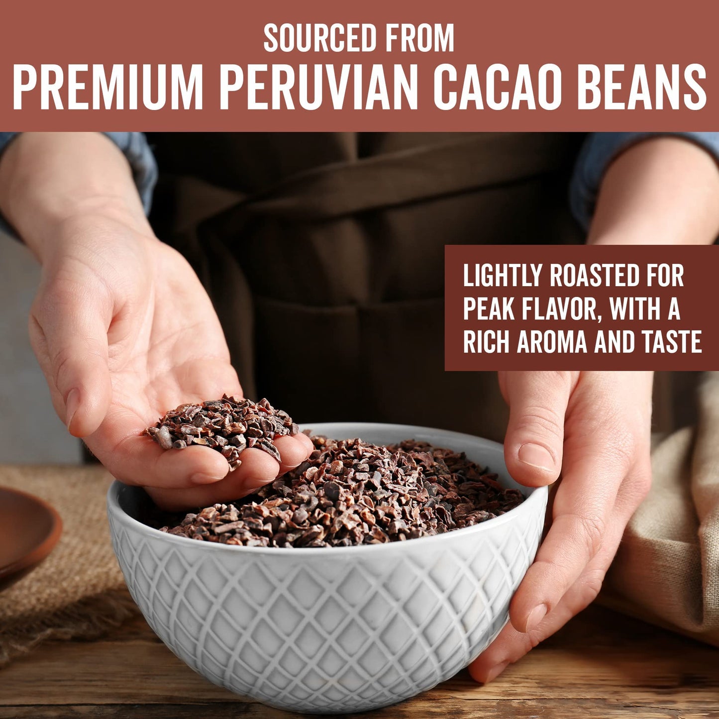 Viva Naturals Organic Cacao Nibs, 1 Lb - Certified Keto And Vegan Superfood, Perfect For Gluten Free Baking, Cacao Nib Smoothies