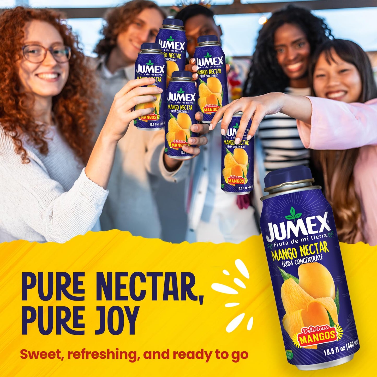 Jumex Mango Beverage, 16 Fl Oz (Pack of 12), Aluminum Cans, Refreshing Mango Flavor