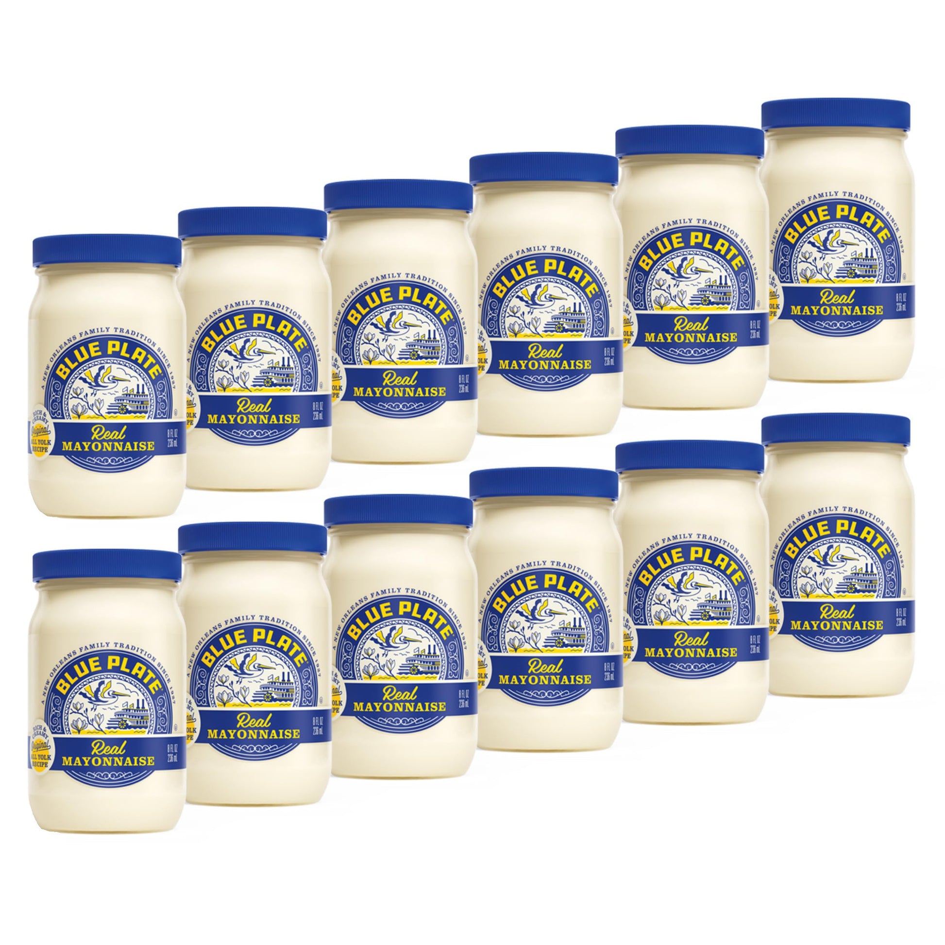 Blue Plate Real Mayonnaise, 8 Fl Oz Jar (Pack of 12)