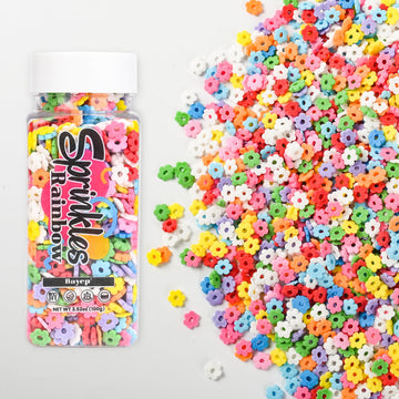 Bayep Rainbow Sprinkles For Cake Decorating Flowers Bulk Candy For Ice Cream, Cookies, Baking, Cupcake Topper Colorful Sprinkles