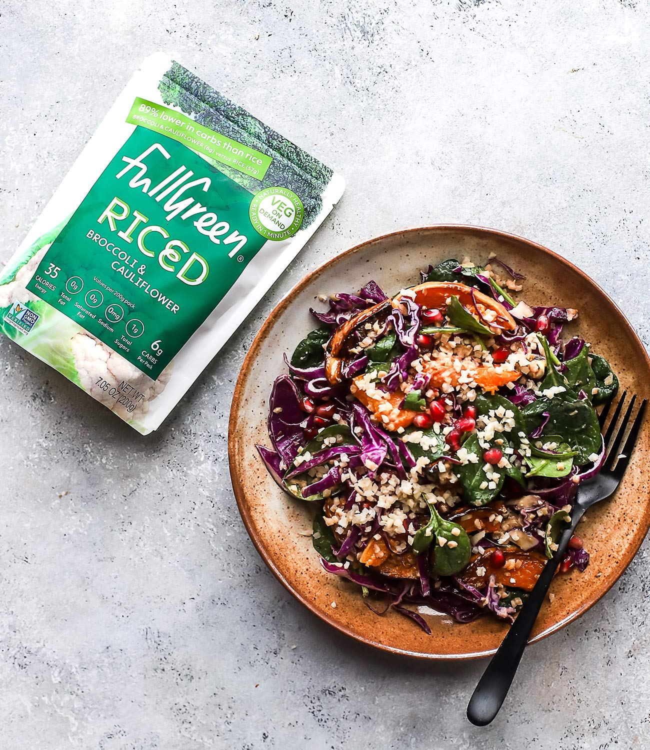 Fullgreen, Riced Broccoli And Cauliflower, 100% Veg, Shelf-Stable, No Preservatives, Vegan, Keto And 89% Lower-Carbs Than Rice!