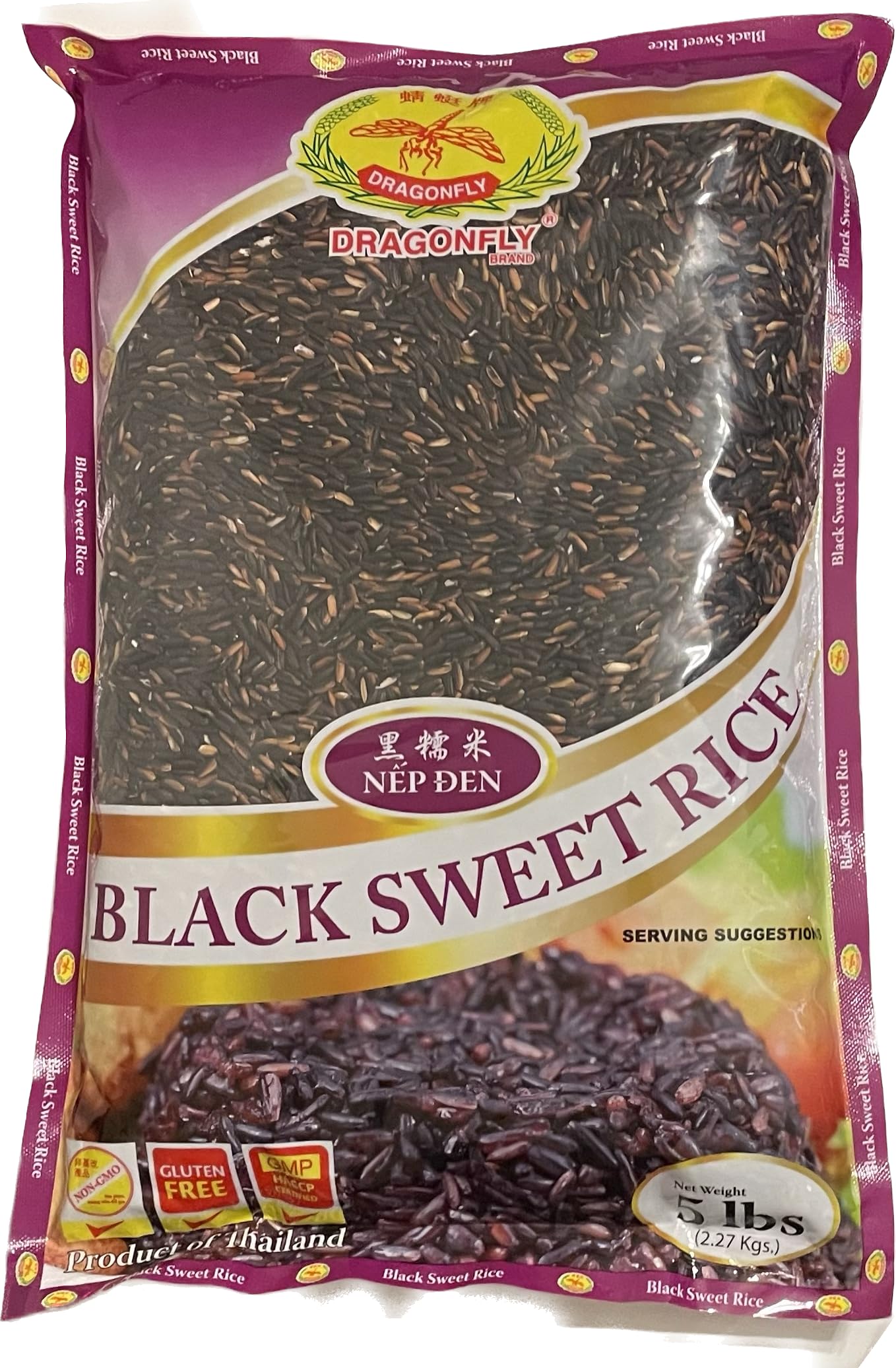 Dragonfly Black Sweet Rice, 5-Pound, 80.0Ounce