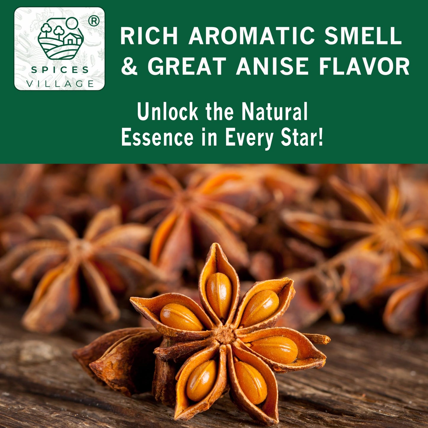 Spices Village Whole Star Anise, 4 Oz, Star Anise Pods For Tea, Cooking And Baking, Kosher, Natural And Non Gmo