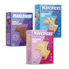 Mavericks Cookie Variety Pack - Healthy Cookies, Plant Based Snack for Kids - Chocolate Chip, Double Chocolate & Birthday Cake -