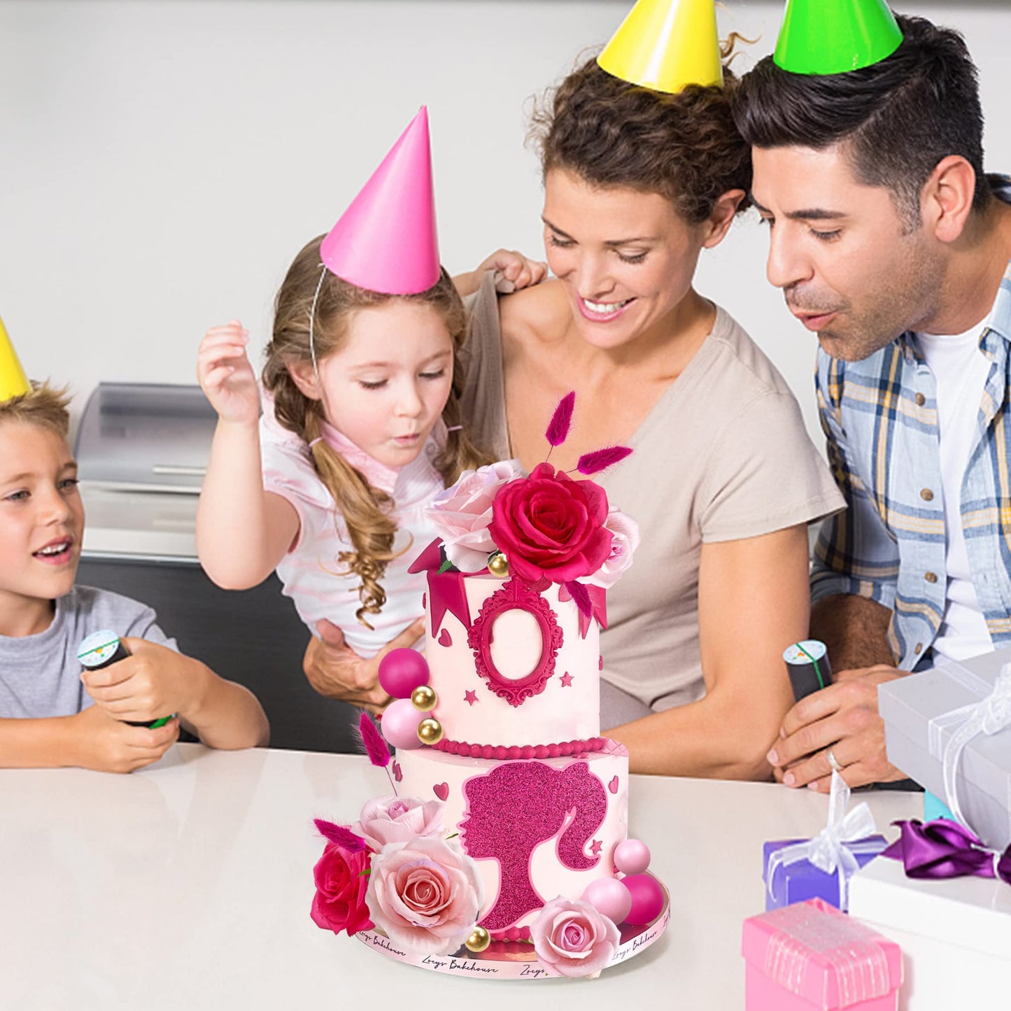 Hot Pink Girl Cake Toppers Pink Ball Cake Decoration Butterfly Cake Decoration Girl Theme Cake Decoration For Wedding Birthday B