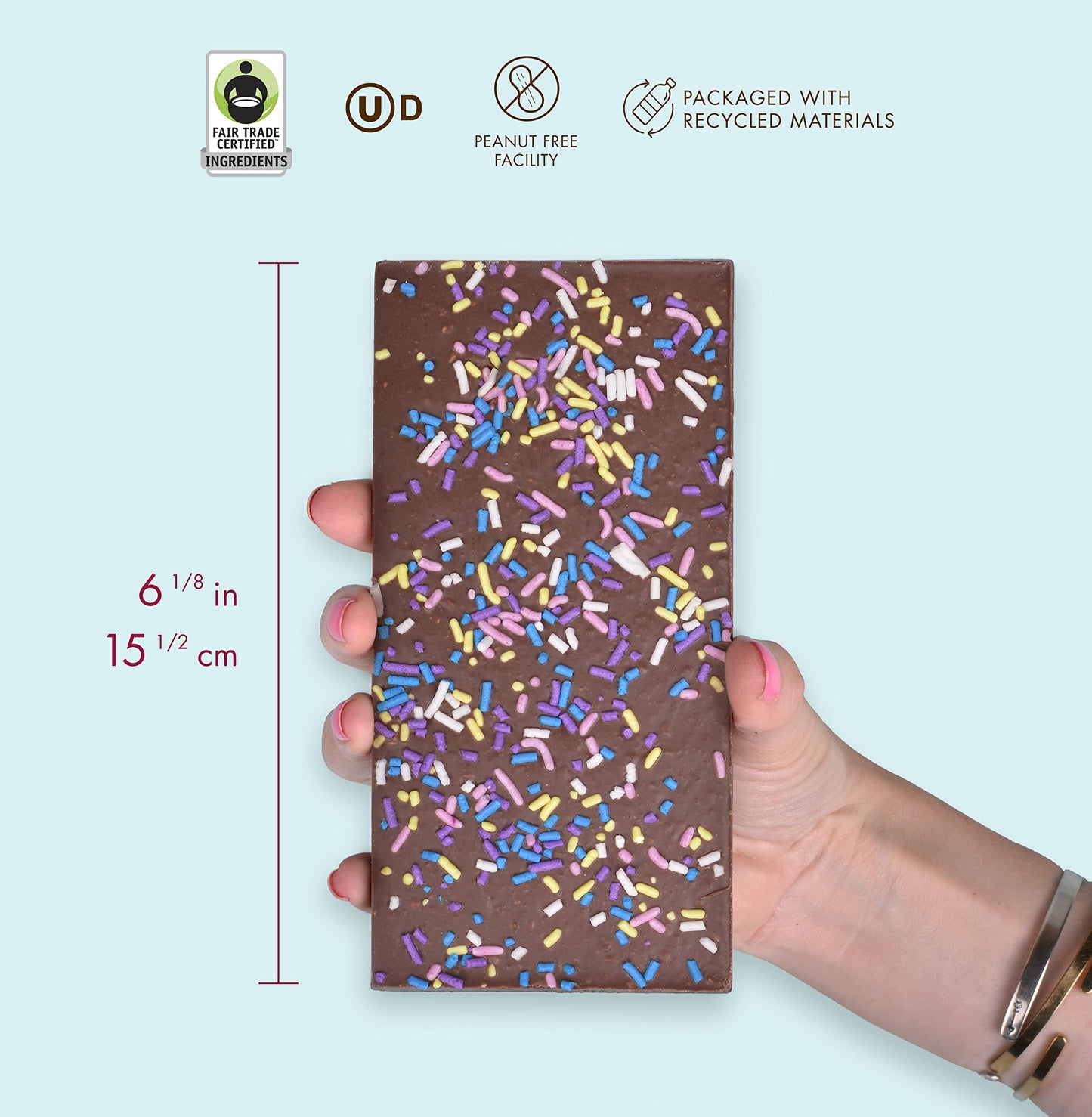 Chuao Chocolatier Sprinkle Dreams Milk Chocolate Bars | Gourmet No Preservatives | For Gift Baskets, Christmas, Birthday, Thank You, Care Package | 12 Pack