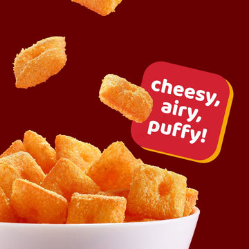 Cheez-It Puff'd Cheesy Baked Snacks, Puffed Snack Crackers, Double Cheese, 8.4oz Box (12 Pouches) - Perfect Kids' Grab N' Go Snack
