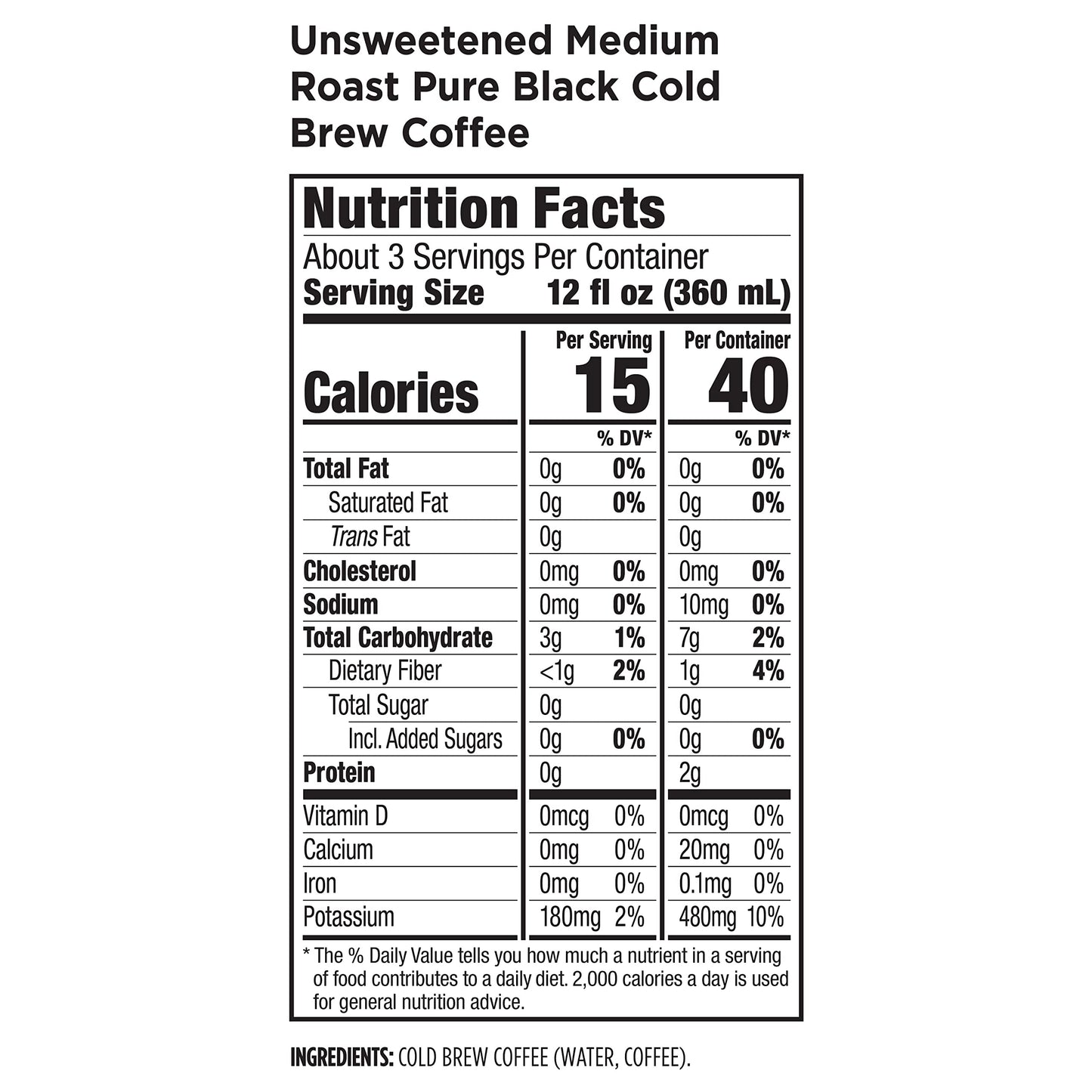 Califia Farms -Unsweetened Cold Brew Coffee | 32 Oz | Dairy Free | Gluten Free | Plant Based | Non-Gmo