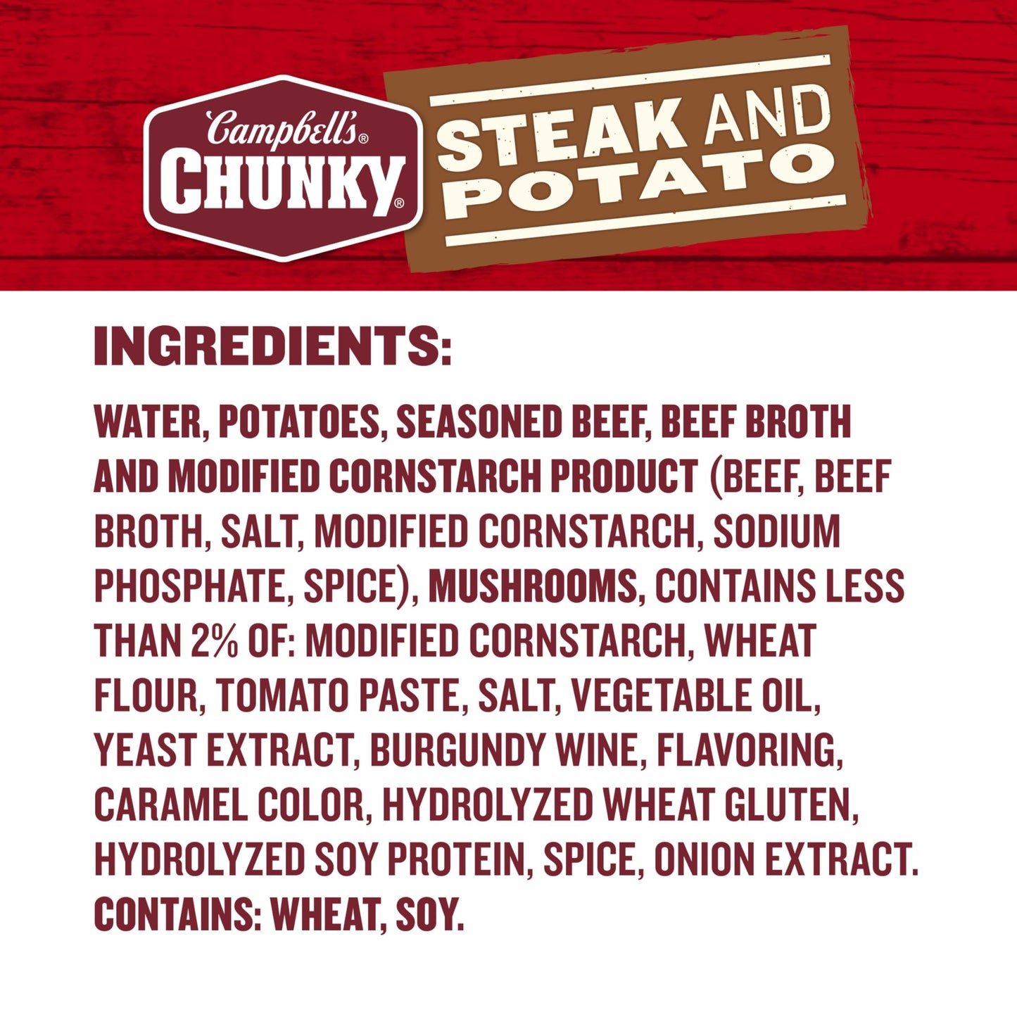 Campbells Chunky Soup, Steak And Potato Soup, 18.8 Ounce Can