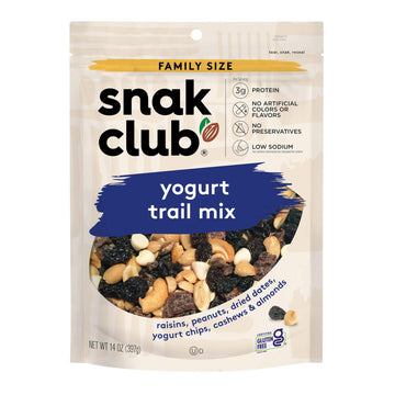 Snak Club Yogurt Trail Mix With Raisins, Peanuts, Dried Dates, Yogurt Chips, Cashews, And Almonds, Gluten-Free And Kosher Snack,