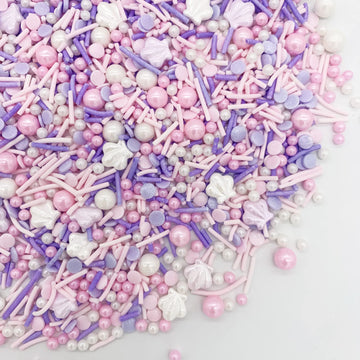 Edible Summer Pink Beach Sprinkles Purple Shell Sprinkles Candy Baking Edible Cake Decorations Cupcake Toppers 120G/ 4.2Oz