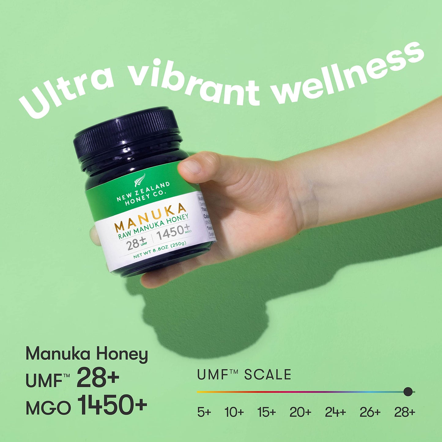 New Zealand Honey Co. Raw Manuka Honey Umf 28+ | Mgo 1450+, Umf Certified / 4.4Oz