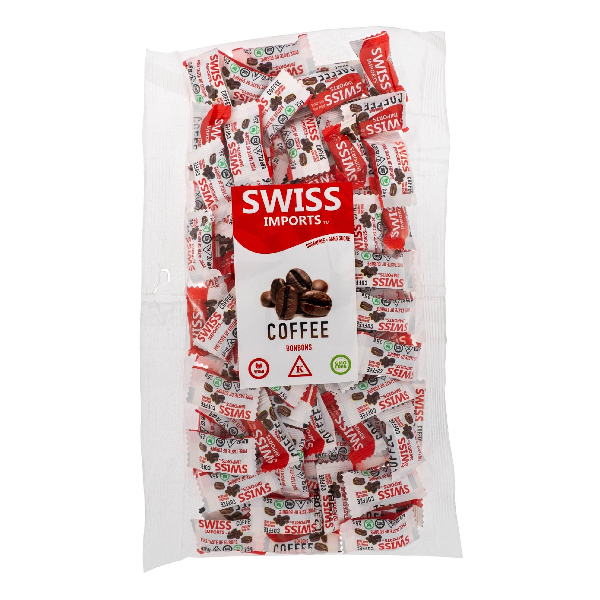 Swiss Imports Sugar Free Bonbons Hard Candy Drops, Coffee, 100 Individually Wrapped Pieces, 250g/8.8oz